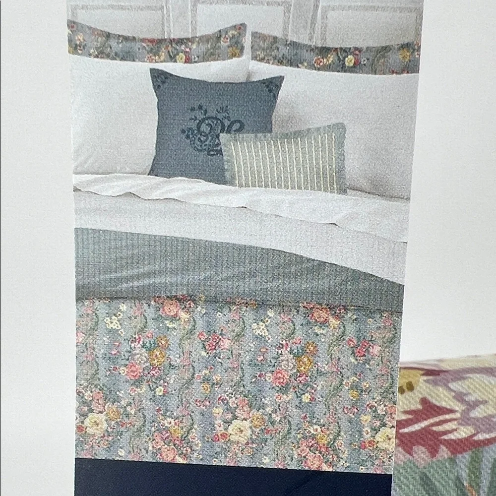 Ralph Lauren Adalia Duvet Cover Full Queen Blue Pink Floral Cottage Style NEW
